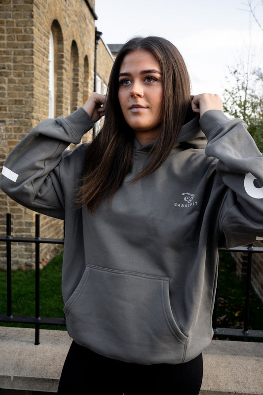 Premium Dark Grey Oversized Hoodie by SabreFIT - Comfortable and Stylish