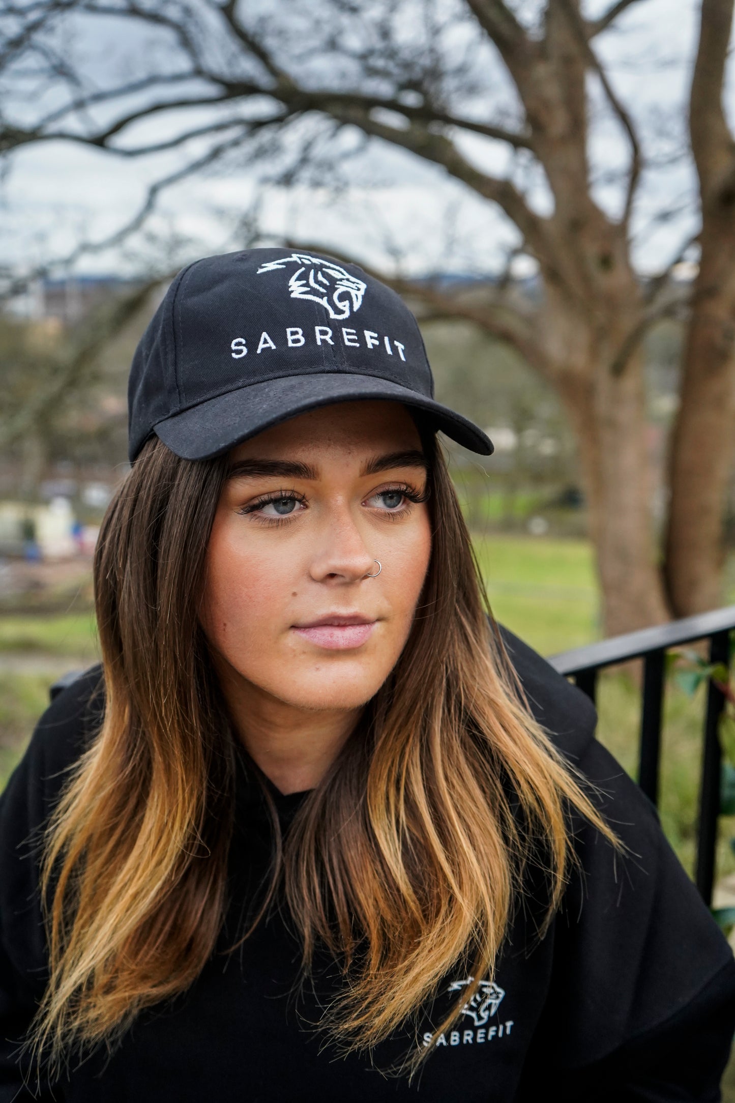 Premium Black Brushed Cotton 6 Panel Cap
