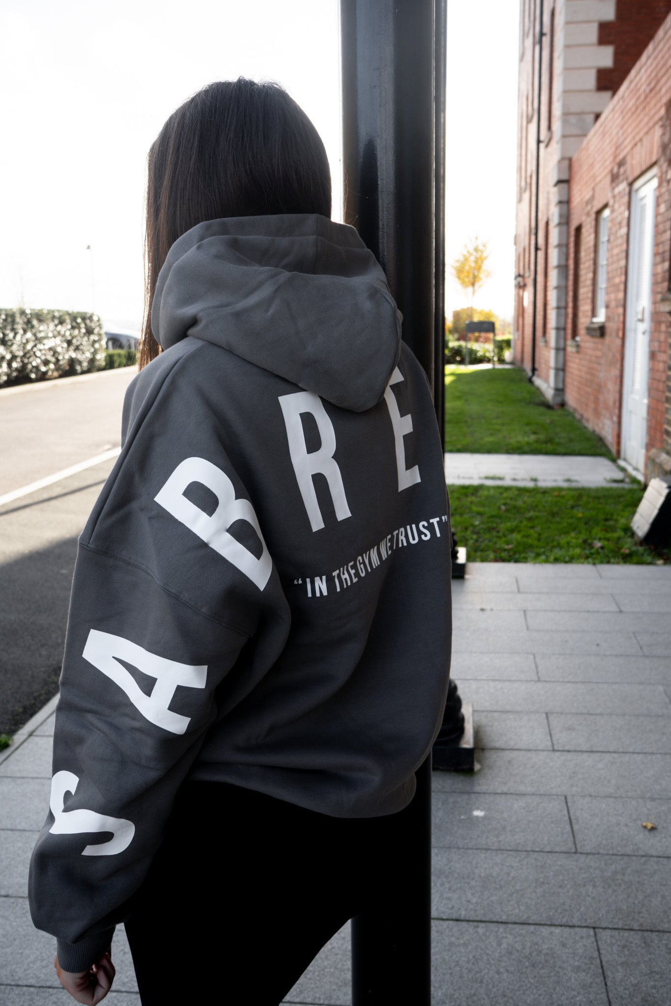 Premium Dark Grey Oversized Hoodie by SabreFIT - Comfortable and Stylish