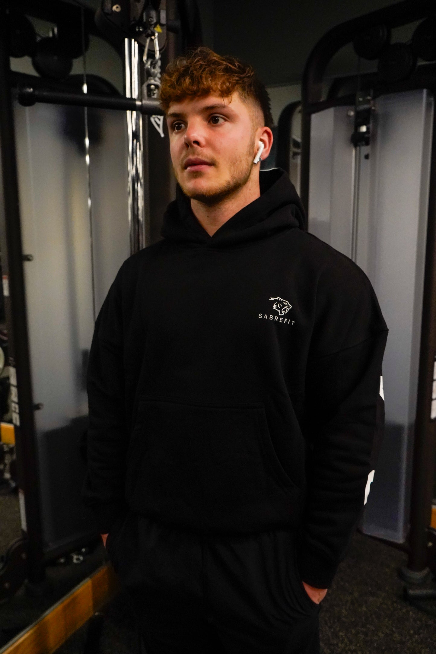 Premium Black Oversized Hoodie by SabreFIT - Comfortable and Stylish