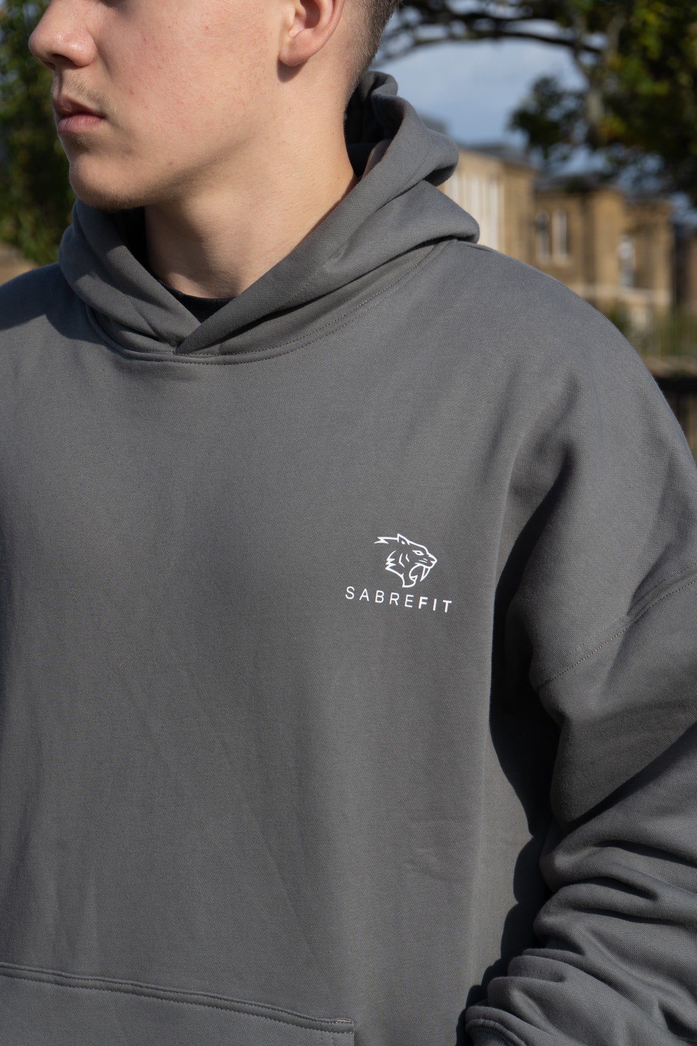 Premium Dark Grey Oversized Hoodie by SabreFIT - Comfortable and Stylish