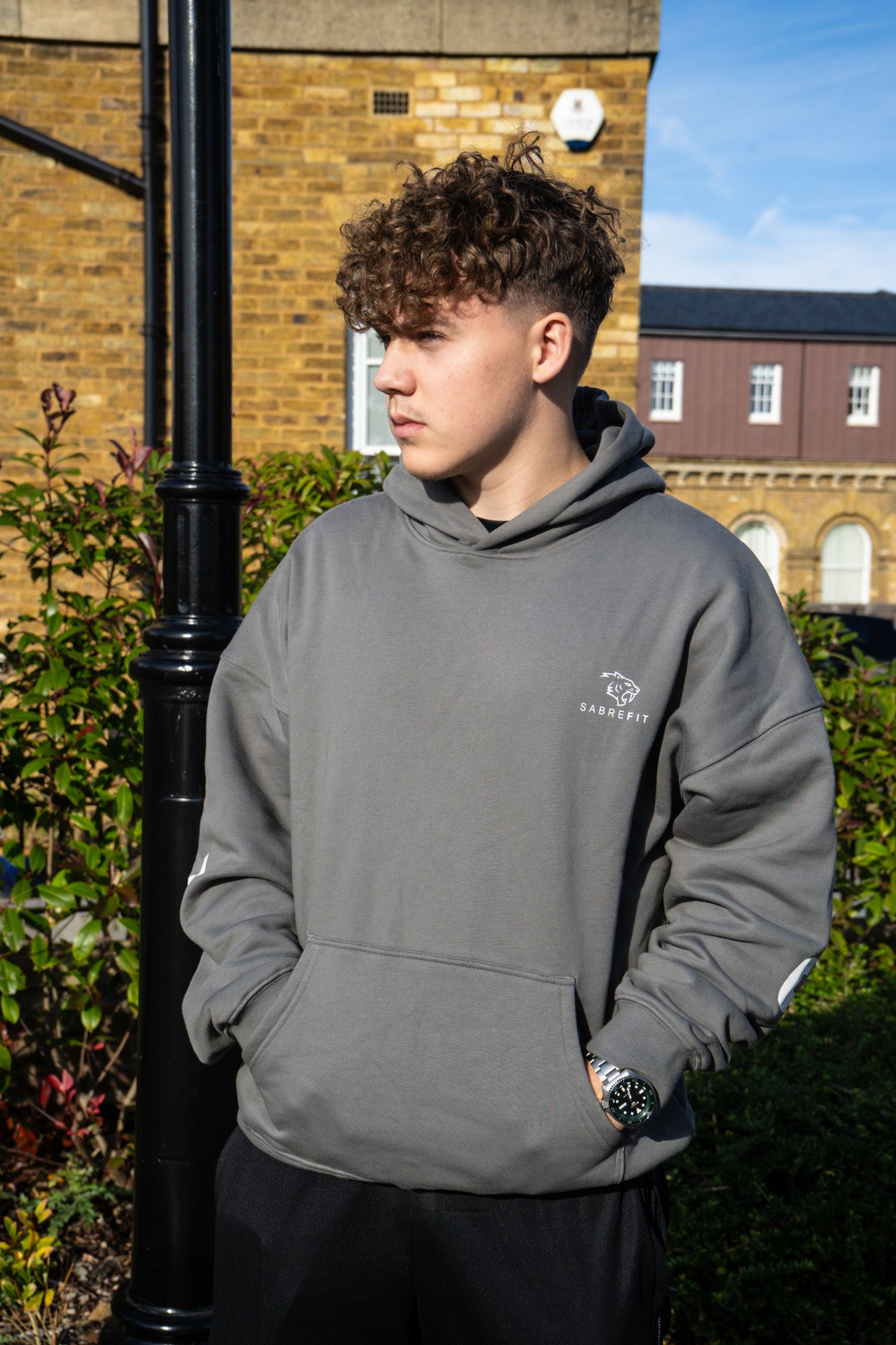 Premium Dark Grey Oversized Hoodie by SabreFIT - Comfortable and Stylish