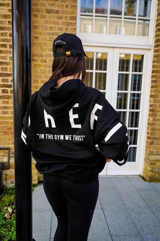 Premium Black Oversized Hoodie by SabreFIT - Comfortable and Stylish