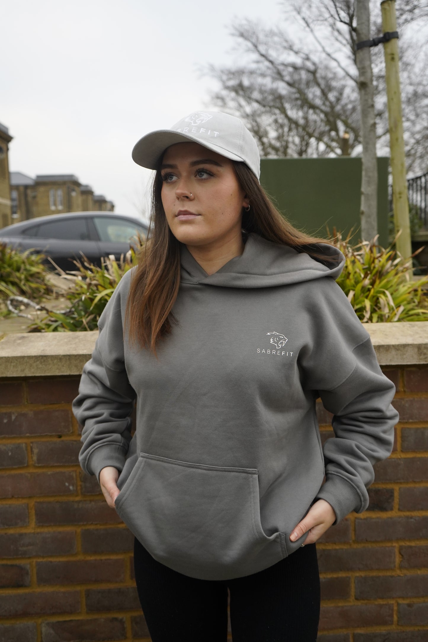Premium Dark Grey Oversized Hoodie by SabreFIT - Comfortable and Stylish