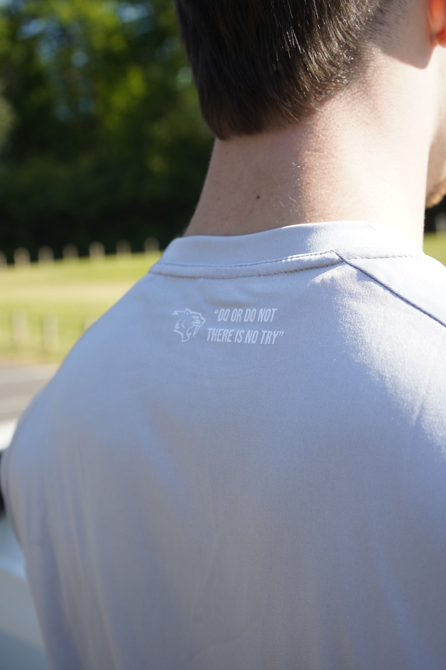Light Grey Slim Fit Short Sleeve Training Top by SabreFIT – Engineered for Comfort and Performance